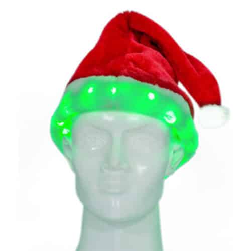 Holiday Party Light Up Flashing Santa Hats Custom Logo RGB Program Remote Controlled LED Christmas Hat