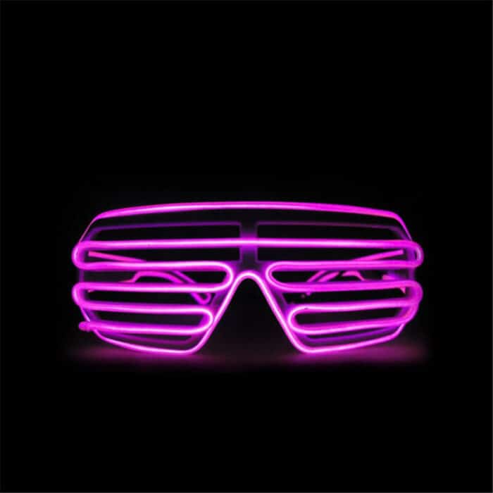 EL Wire 2AA Battery Operated Shutter Light Up Party Sunglasses Glow in the Dark Glasses