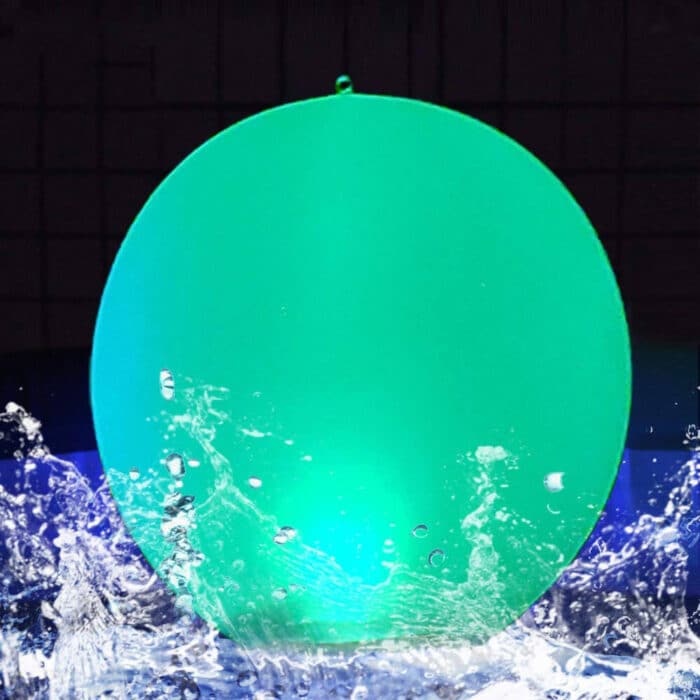 Pool Party Decor 14 Inch Inflatable Hangable Waterproof Color Changing LED Glow Moon Solar Powered Ball Light